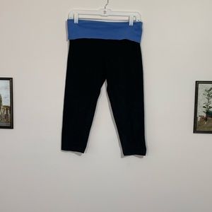 Cropped PINK Fold-Over Waistband Yoga Pants